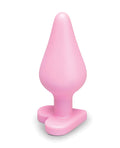 b-vibe B-Mine Butties - Silicone Butt Plug with Heart Base - Pink - Image 3
