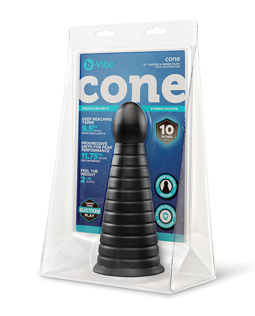 Not Regular Toys b-Vibe Cone 10" Tapered & Ribbed Dildo w/Suction Cup