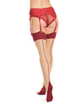 Coquette Cuban Heel & Sheer Thigh High w/Back Seam Merlot/Nude O/S - Image 2