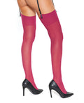 Coquette Sheer Thigh High Stockings Raspberry O/S - Image 3