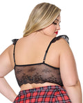 Coquette Scallop Stretch Lace Soft Cup Bralette - Black QN - Image 2