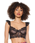 Coquette Scallop Stretch Lace Soft Cup Bralette - Black O/S