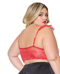 Coquette Scallop Stretch Lace Soft Cup Bralette - Red QN - Image 2