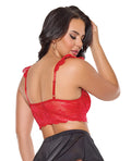 Coquette Scallop Stretch Lace Soft Cup Bralette - Red O/S - Image 3