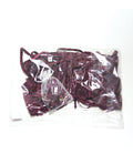 Coquette Stretch Scallop Lace Underwire Bra w/Garter & Satin G-String 3 pc Set - Mauve Plum LG - Image 5