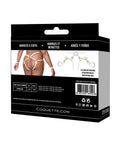 Coquette Satin Ribbon w/Elastic Harness & Cuffs Set - White/Gold QN - Image 4