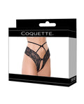 Coquette Lace Hipster Panty w/Bow Detail - Black LG - Image 4