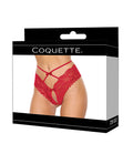 Coquette Lace Hipster Panty w/Bow Detail - Red MD - Image 6