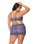 Coquette Twilight Fever Lace Bra & Skirt - Navy 1X/2X - Image 2
