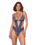Coquette Twilight Fever Underwire Lace Teddy - Navy LG