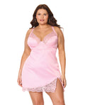 Coquette Kissed by Satin Underwire Chemise - Pink 1X/2X
