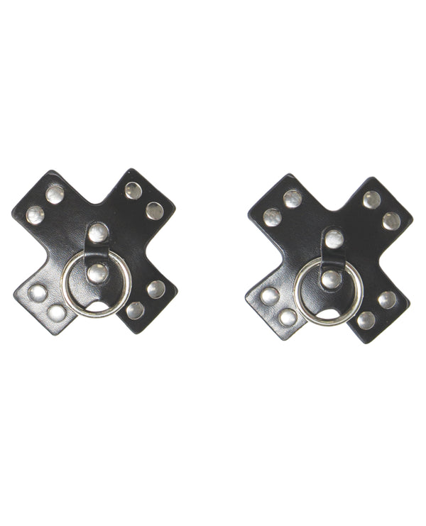 Coquette Studded Cross Reusable Pasties - Black O/S