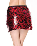 Darque Darque Metallic Wet Look Skirt - Red/Black SM - Image 2