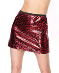 Darque Darque Metallic Wet Look Skirt - Red/Black XL