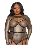 Coquette Holiday Metallic Fishnet Shrug Black/Gold OS/XL