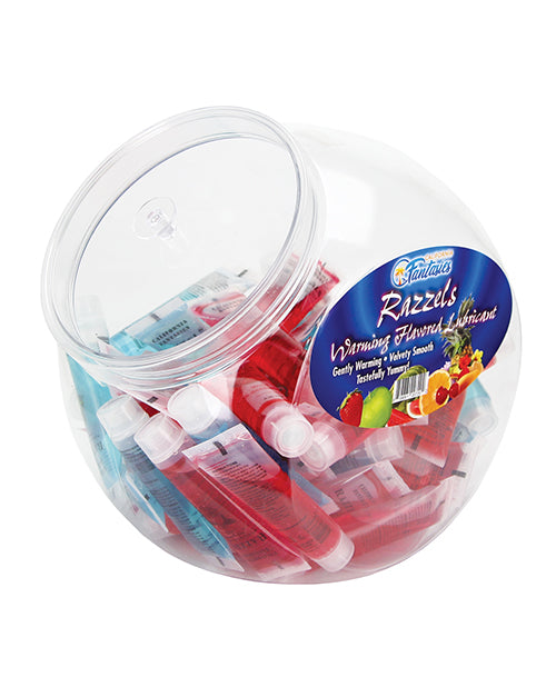 Razzels Razzels 3 in 1 Warming Lubricant - .5 oz Tube Asst. Flavors Bowl of 52