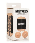 Mistress Curve Toys Mistress Double Shot Mini Masturbator Mouth & Pussy - Light - Image 3