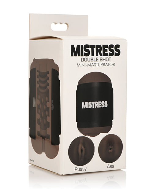 Mistress Curve Toys Mistress Double Shot Mini Masturbator Pussy & Ass - Dark