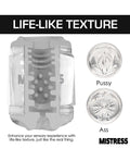 Mistress Curve Toys Mistress Double Shot Pussy & Ass Mini Masturbator - Clear - Image 4