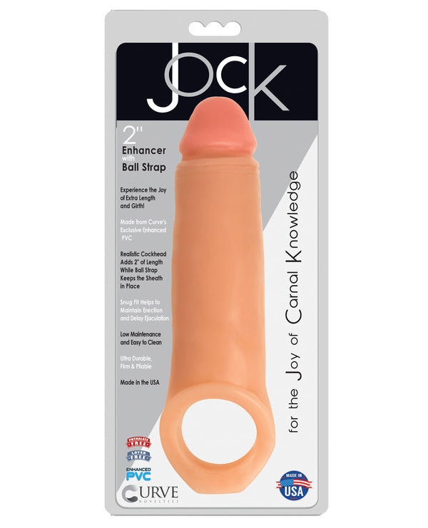 Jock Curve Toys Jock Enhancer 2" Extender w/Ball Strap - Vanilla
