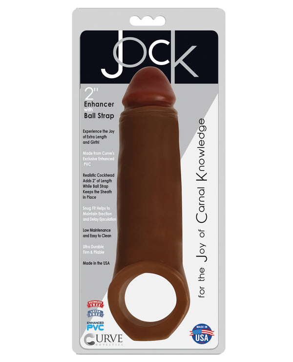 Jock Curve Toys Jock Enhancer 2" Extender w/Ball Strap - Chocolate
