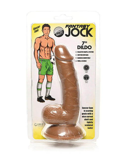Jock Curve Toys Fantasy Jock Soccer Sam 7" Dildo w/Balls - Dark