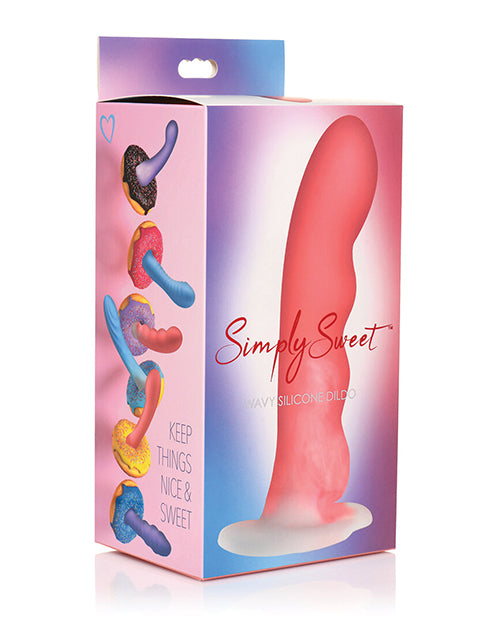 Simply Sweet Curve Toys Simply Sweet 7" Wavy Silicone Dildo - Pink/White