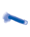 Lollicock Curve Toys Lollicock 7" Glow In The Dark Silicone Dildo w/Balls - Blue - Image 4