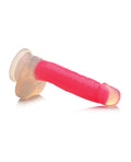 Lollicock Curve Toys Lollicock 7" Glow In The Dark Silicone Dildo w/Balls - Pink - Image 4