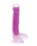 Lollicock Curve Toys Lollicock 7" Glow In The Dark Silicone Dildo w/Balls - Purple - Image 3