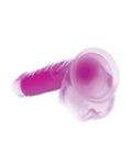 Lollicock Curve Toys Lollicock 7" Glow In The Dark Silicone Dildo w/Balls - Purple - Image 5