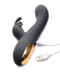 Power Bunnies Curve Toys Power Bunnies Cuddles 10x Silicone Rabbit Vibrator - Black - Image 5
