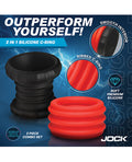 Jock Curve Toys Jock 2-in-1 Silicone Cock Ring - Red - Image 5