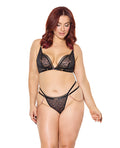 Coquette Pleasure Collection Pleasure Collection Feline Fatale Bra & G-String 2 pc Set - Black QN - Image 2