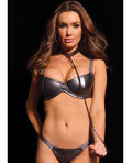 Coquette Pleasure Collection Pleasure Collection Gunmetal Glam Collar & Leash w/Removable Chain - Image 5