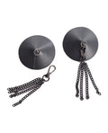 Coquette Pleasure Collection Pleasure Collection Gunmetal Glam Pasties w/Removeable Chain Tassels - Image 3