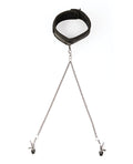 Sei Mio Sei Mio Twin Tweaks Velvet Collar w/Nipple Clamps - Black - Image 2