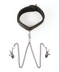 Sei Mio Sei Mio Twin Tweaks Velvet Collar w/Nipple Clamps - Black - Image 3