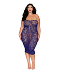 Black Diamond Floral Pattern Strapless Gown w/Removable Shrug 2 pc Set - Eclipse QN - Image 2