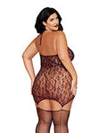 Leopard Pattern Seamless Gartered Chemise - Cherry Lacquer QN (2)