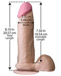 UR3 Realistic 8" ULTRASKYN Cock w/Balls - White - Image 3