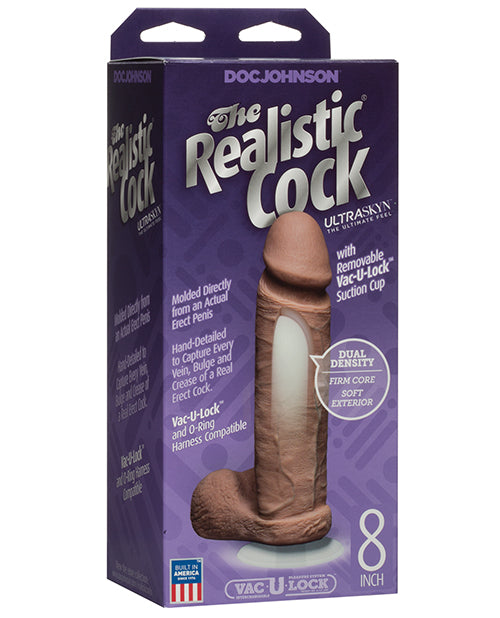 UR3 Realistic 8" ULTRASKYN Cock w/Balls - Brown