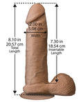 UR3 Realistic 8" ULTRASKYN Cock w/Balls - Brown - Image 3