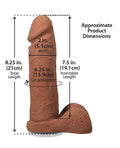 UR3 Realistic 8" ULTRASKYN Cock w/Balls - Brown - Image 5