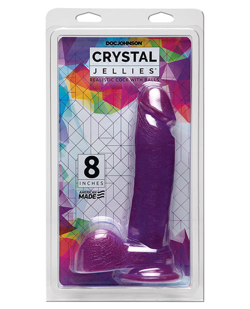Crystal Jellies Crystal Jellies 8" Ballsy Cock - Purple