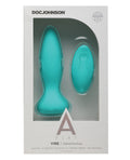 A-Play A Play Rechargeable Silicone Adventurous Anal Plug w/Remote - Teal - Image 2