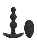 A-Play A Play Beaded Rechargeable Silicone Anal Plug w/Remote - Black - Image 2