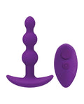 A-Play A Play Beaded Rechargeable Silicone Anal Plug w/Remote - Purple - Image 2