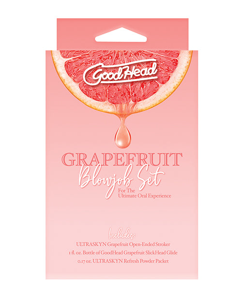 GoodHead GoodHead Grapefruit Blowjob Set Includes Stroker & Slick Head Glide - 1 oz Bottle Grapefruit