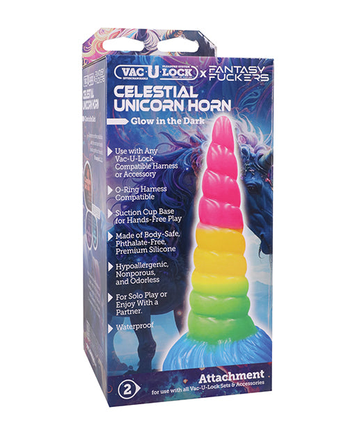 Not Regular Toys Vac-U-Lock x Fantasy Fuckers Celestial Unicorn Horn - Multi-Colored